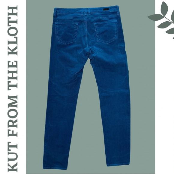 Kut from the Kloth Diana Skinny Corduroy
Pants Teal Green Size  10 - Picture 4 of 8